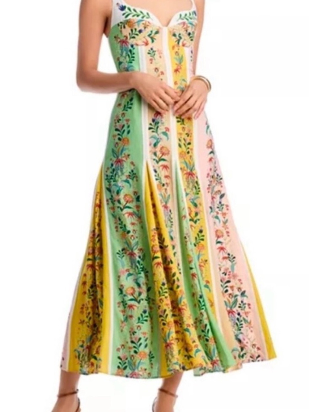 Brand New With Tags Christian LaCroix Floral Panel Linen-blend Midi Dress, Gorg! - Picture 2 of 15